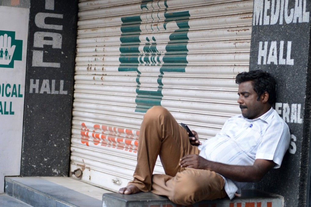 A closed pharmacy in Hyderabad. Photo: AFP