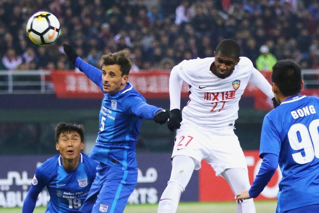 Anthony Modeste heads home against Kitchee. Photo: Handout