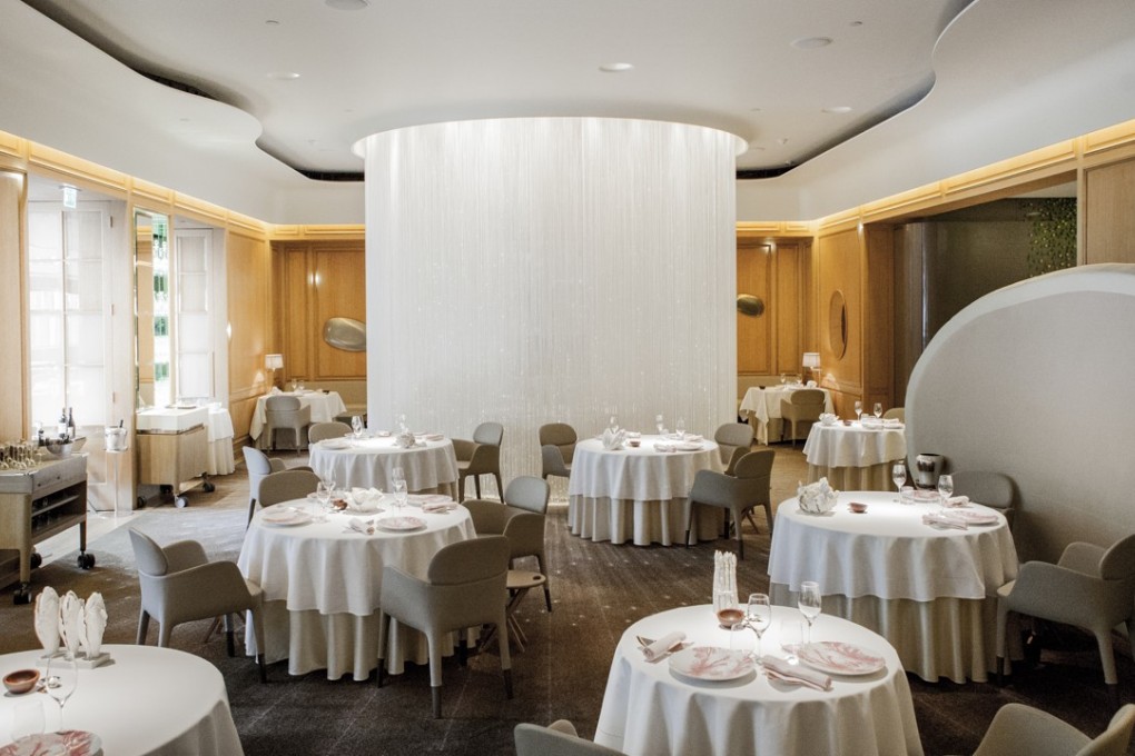 The interior of Alain Ducasse at The Dorchester in Park Lane, London.