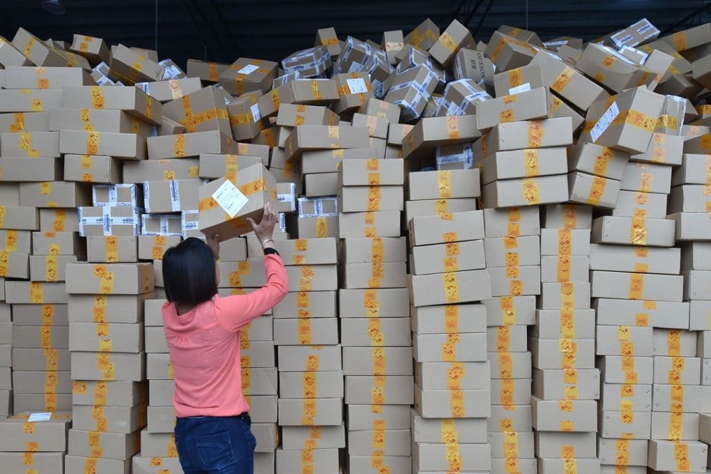 Express delivery service companies STO Express, Shanghai Yunda Express, ZTO Express and YTO Express aim to further expand their businesses amid the continued growth of China’s e-commerce market. Even as China’s major e-commerce companies adopt big data analytics and artificial intelligence to boost the efficiency of their own logistics operations, the last-mile delivery of parcels still requires human couriers to process and get packages into the hands of individual consumers. Photo: Xinhua