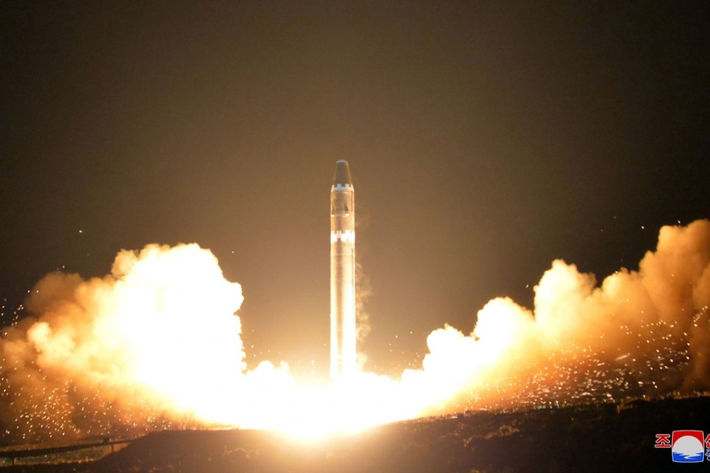 The launching of the Hwasong-15 missile. Photo: AFP