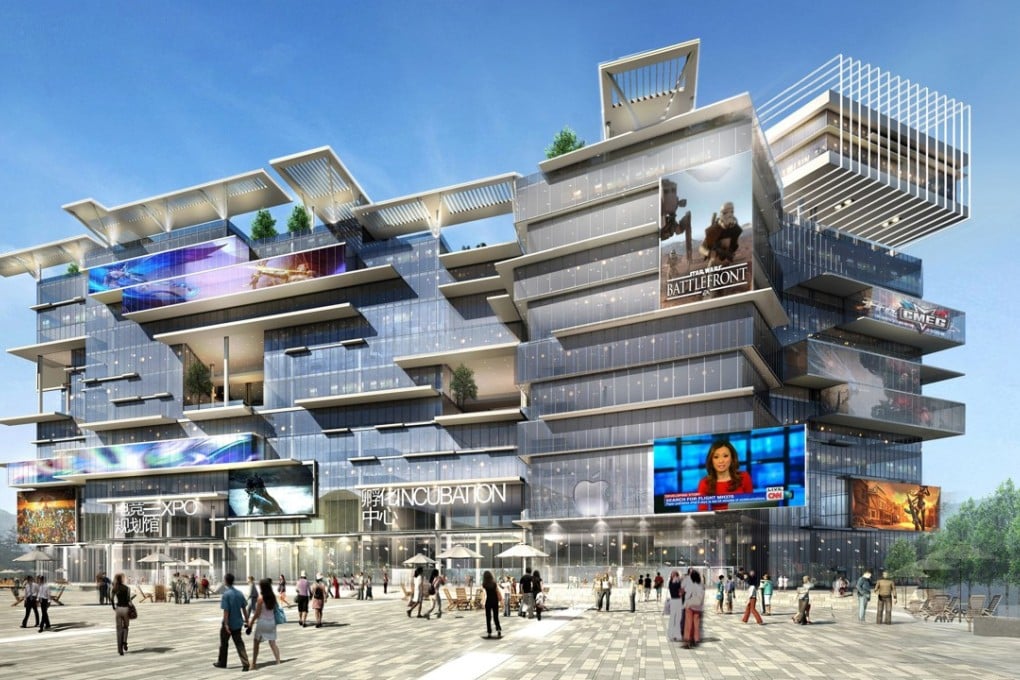 An artist's impression of the Zhongxian E-Sports Stadium in Chongqing, China.