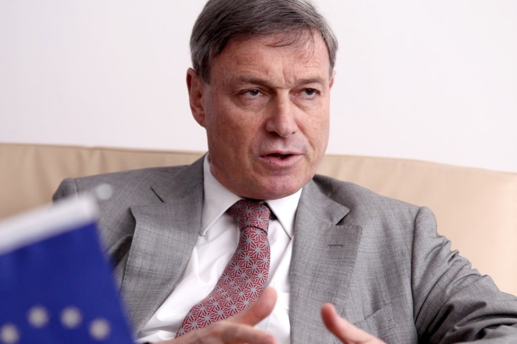 The European Union’s ambassador to China, Hans Dietmar Schweisgut, at the EU embassy in Beijing in May. Photo: Simon Song