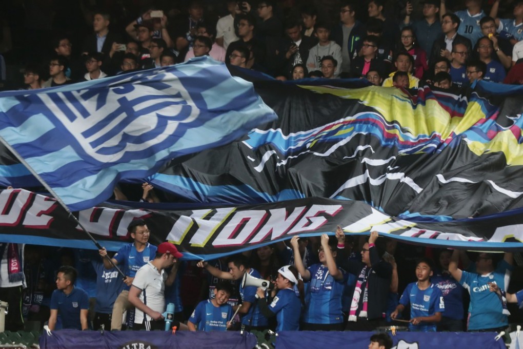 Kitchee fans cheer ahead of their AFC Champions League tie against Jeonbuk Hyundai Motors at Hong Kong Stadium. Photos: Jonathan Wong
