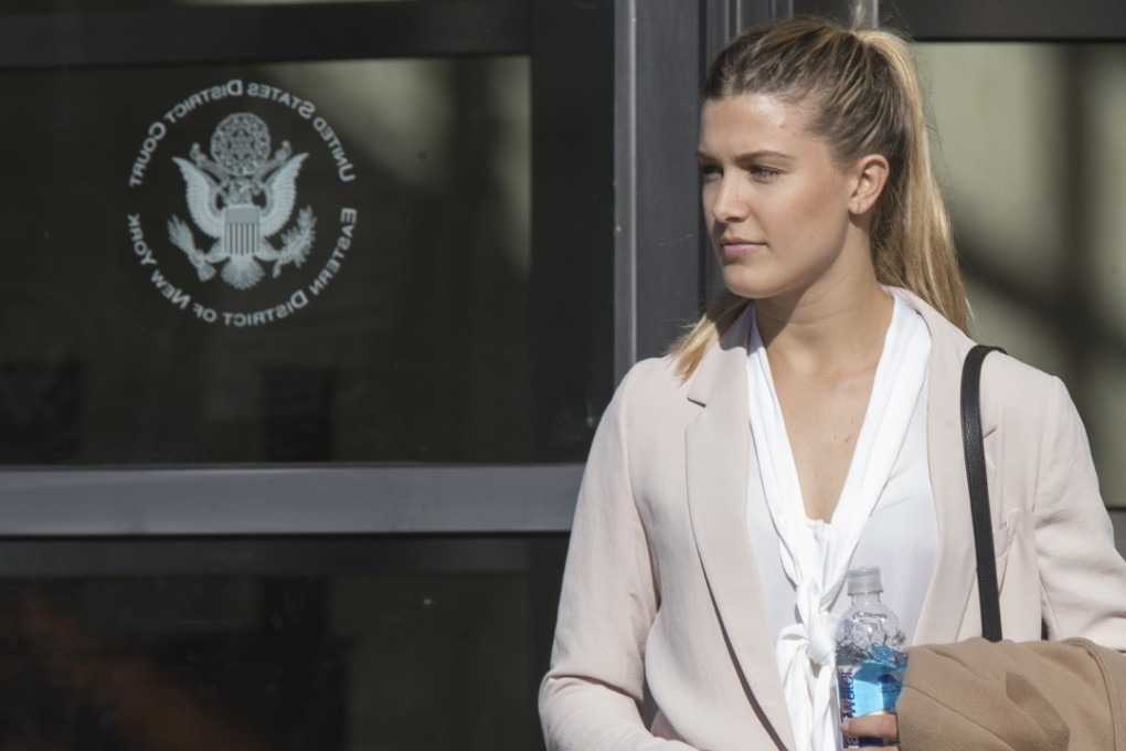 Eugenie Bouchard leaves Brooklyn Federal court after testifying during her negligence lawsuit against the United States Tennis Association. Photo: AP