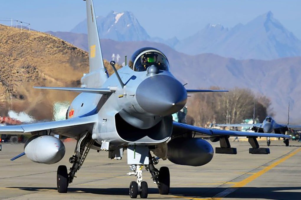 A J-10 fighter jet on a runway in western China during a combat training exercise on February 13. Photo: Eng.chinamil.com.cn