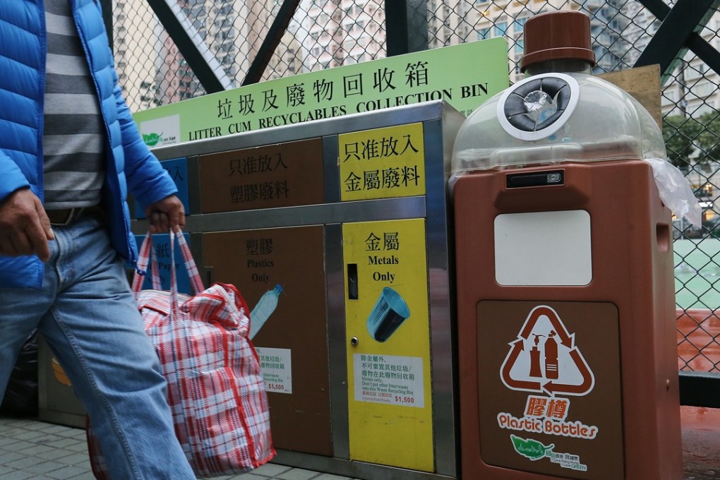A recycling bin in Mong Kok. Photo: Dickson Lee
