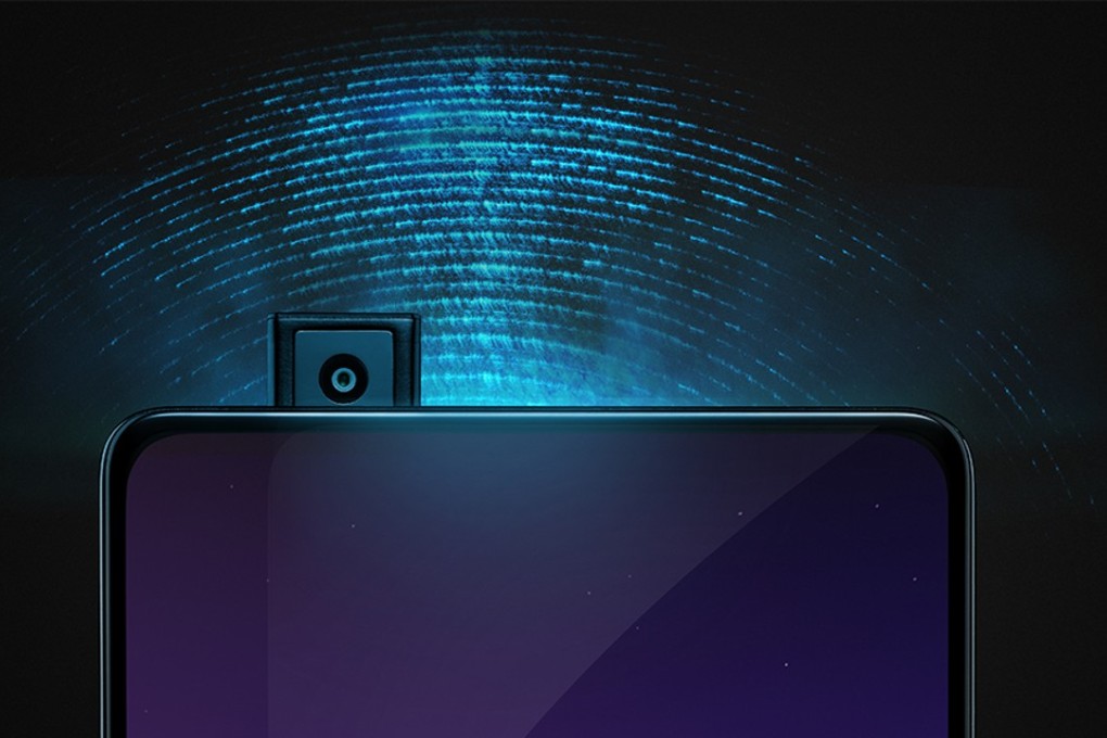 When the camera’s selfie function is activated, a front-facing 8-megapixel lens, hidden inside the phone body, extends automatically from the handset’s top edge. Photo: Handout