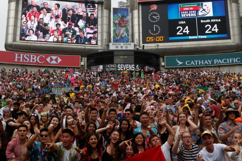 Fans in full voice during the Hong Kong Sevens. Photo: Reuters