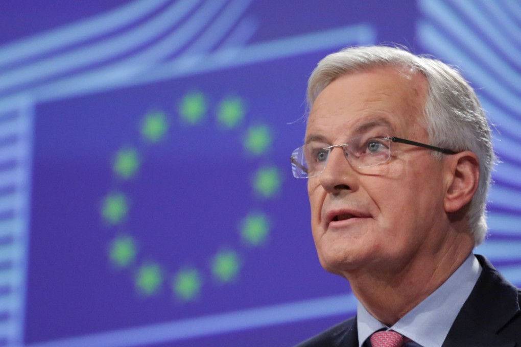 European Union chief Brexit negotiator Michel Barnier presents a draft Brexit divorce treaty at the EU headquarters in Brussels on February 28. Photo: AFP