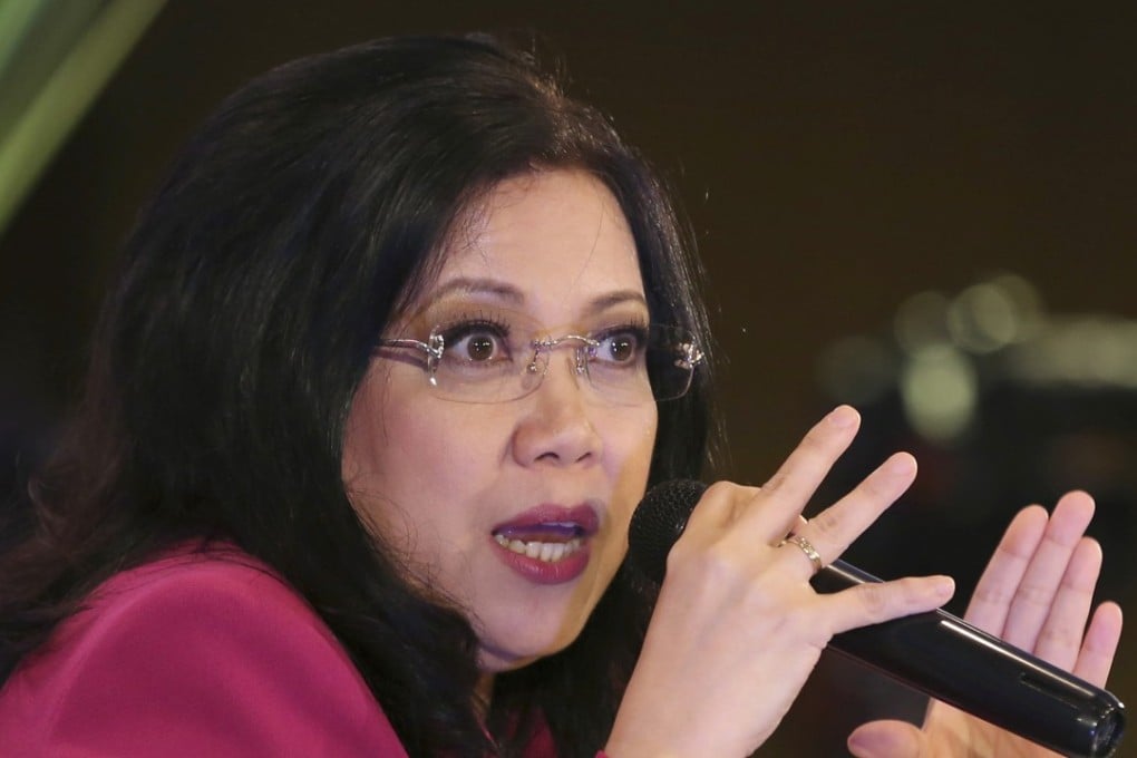 Philippine Supreme Court Chief Justice Maria Lourdes Sereno answers a reporter's questions in Manila. Photo: AP