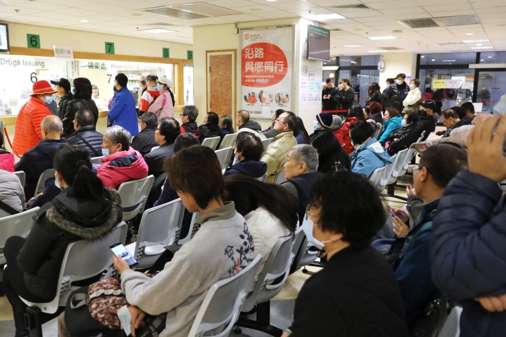 A packed waiting area at the Prince of Wales Hospital in Sha Tin on February 22, as the flu season continues. Photo: Sam Tsang