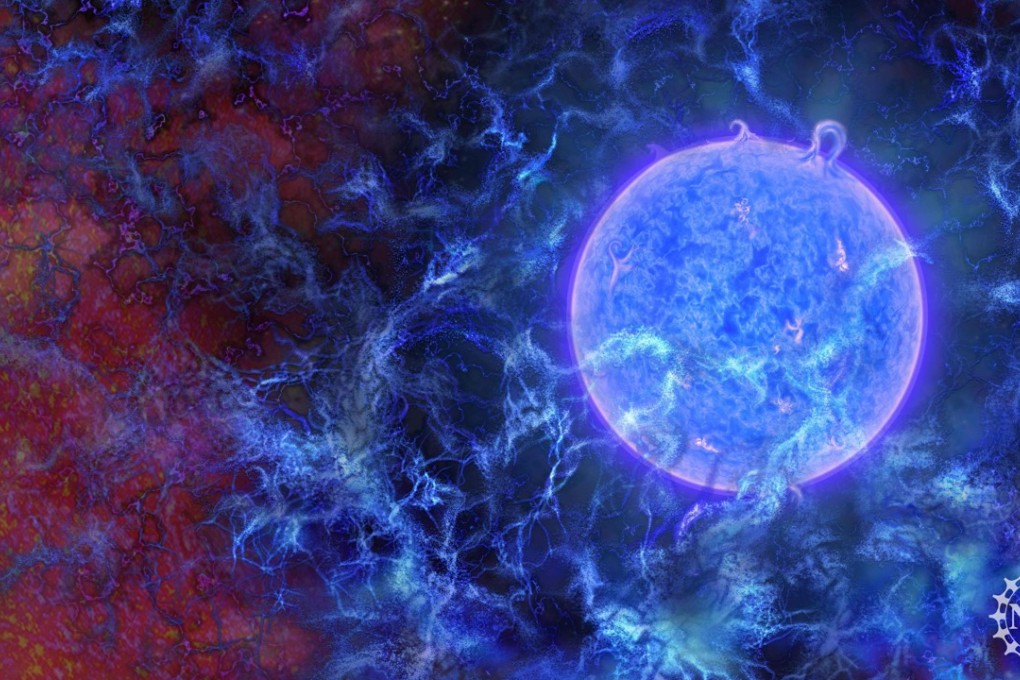 This handout photo released by Nature on February 28, 2018 shows an artist's rendering of how the first stars in the universe may have looked. Photo: NATURE – NATIONAL SCIENCE FOUNDATION/N.R. FULLER via AFP