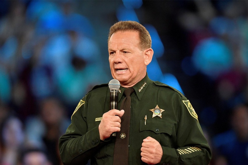 Broward County Sheriff Scott Israel (pictured at a CNN town hall meeting) had singled out Peterson for failing to engage school shooter Nikolas Cruz. Photo: Reuters