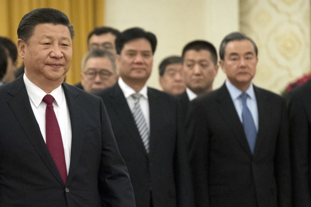 Chinese President Xi Jinping with Communist Party colleagues. Photo: AP