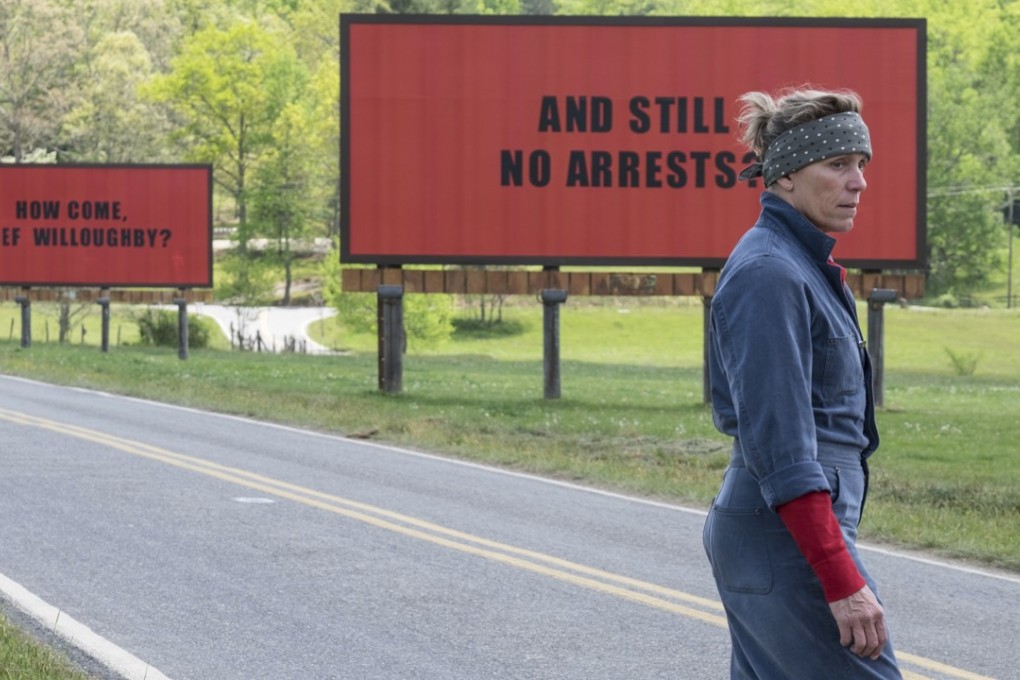 Frances McDormand in a scene from Three Billboards Outside Ebbing, Missouri, which is nominated for an Oscar for best picture. Photo: Fox Searchlight via AP
