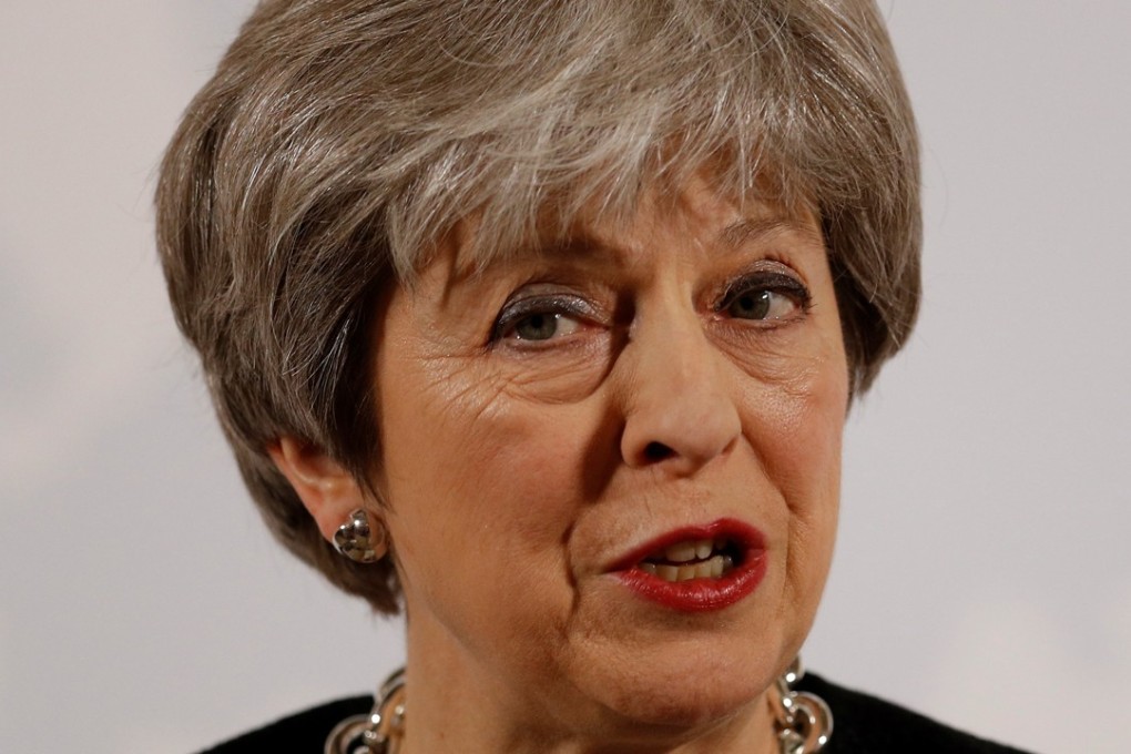 Britain's Prime Minister Theresa May makes a speech about her vision for Brexit in London. Photo: Reuters