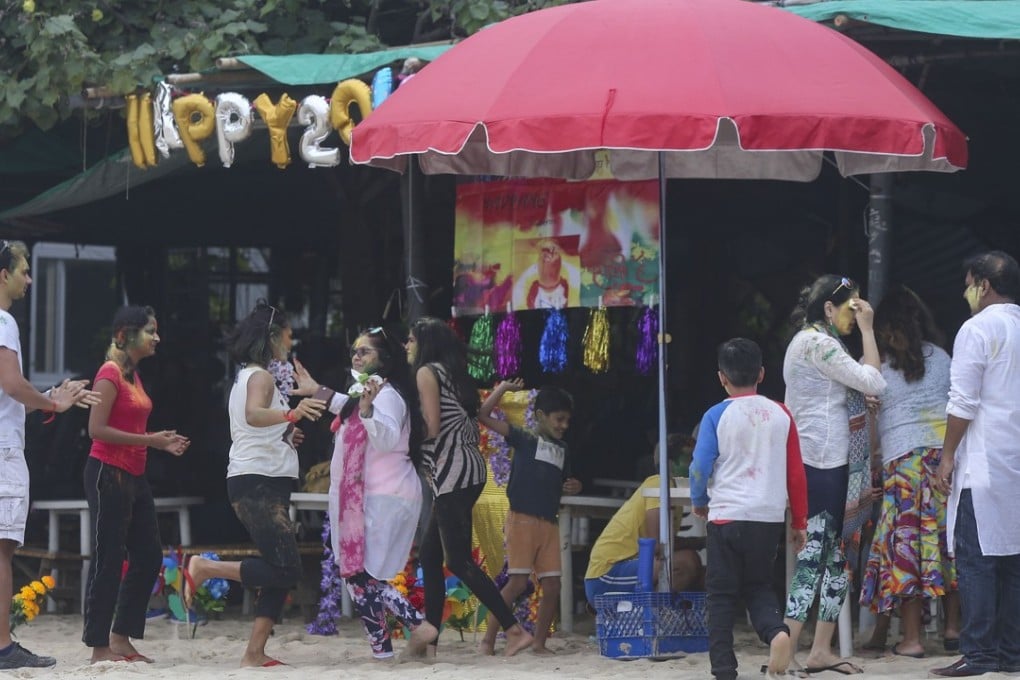 Liu’s BBQ stalls at Shek O Beach on Saturday. Photo: Xiaomei Chen