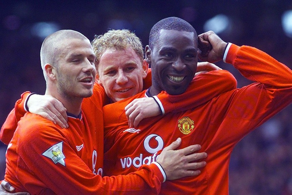 Andy Cole (right) with David Beckham (left) and Nicky Butt during Manchester United’s glory days. Photo: Reuters