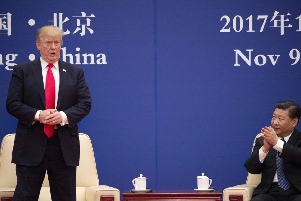 US President Donald Trump speaks during a business leaders event in Beijing in November 2017 as Chinese President Xi Jinping applauds. The Trump administration’s nuclear posture means nuclear weapons will be easier to use, but China may not follow suit. Photo: AFP