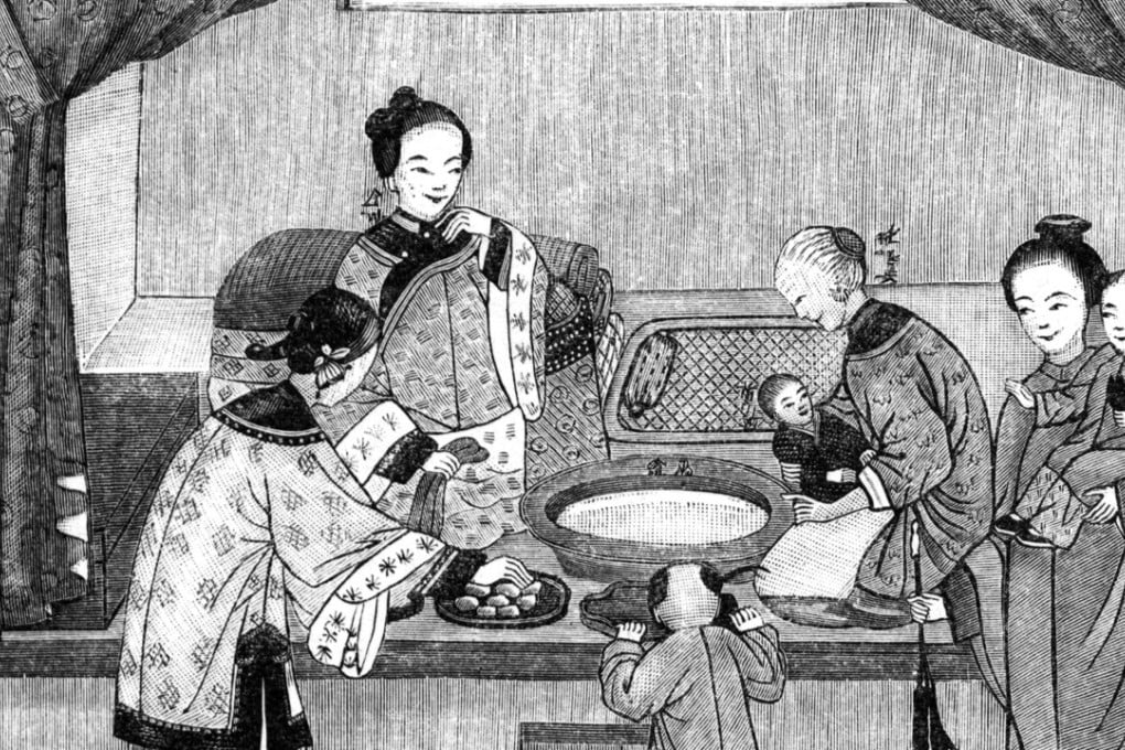 A midwife visits a newborn in a family’s jiguan, or “native” place of domicile. Picture: Alamy