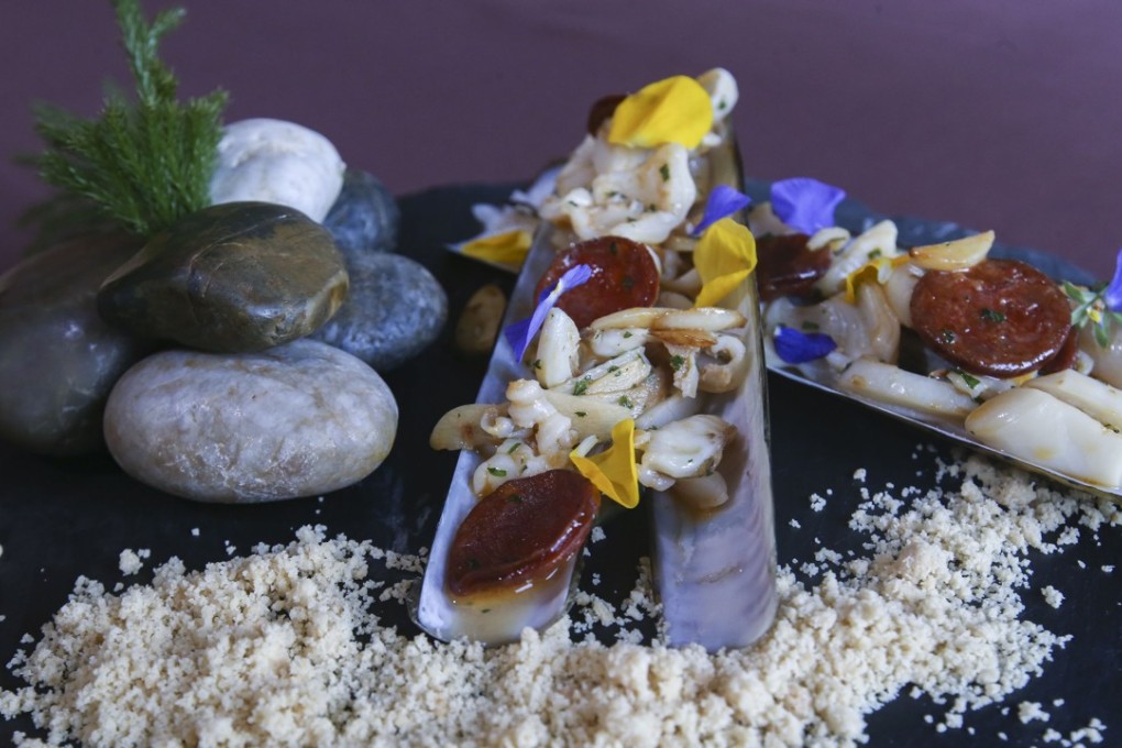 Scottish razor clams with chorizo at Misu Seafood Cuisine in Wan Chai. Photo: David Wong