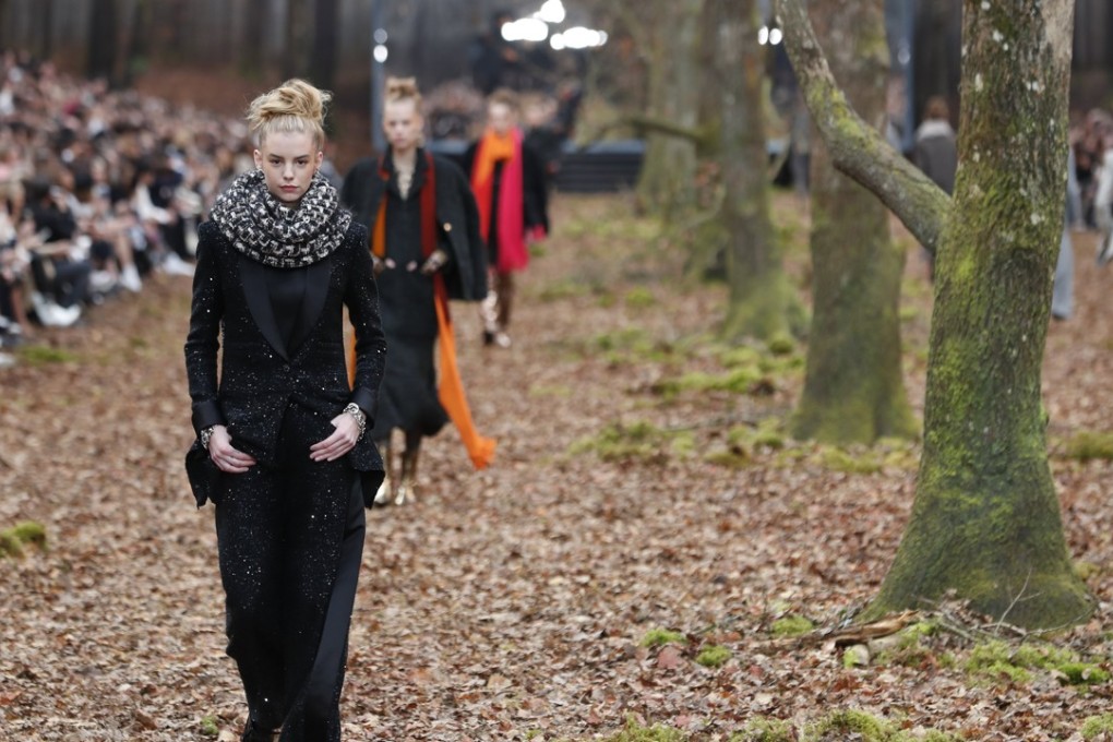 A model presents a creation from the Fall/ Winter 2018/2019 of the Women Ready to Wear collection by German designer Karl Lagerfeld for Chanel during in Paris on Tuesday. Photo: EPA