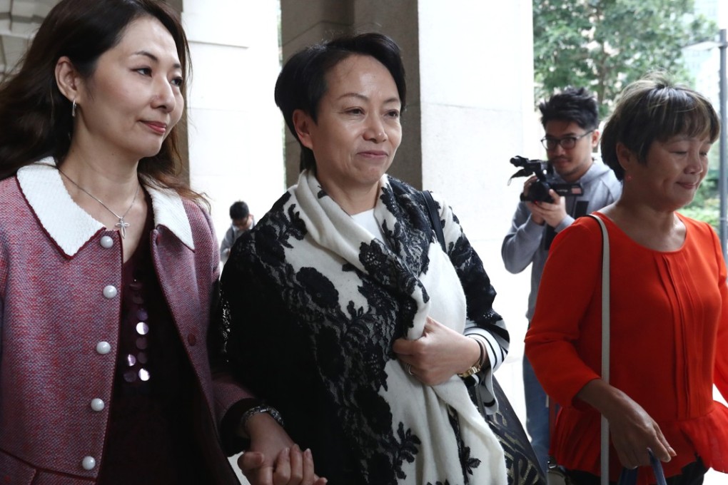 Frieda Hui Po-ming (centre), wife of Financial Secretary Paul Chan Mo-po, at the Court of Final Appeal. Photo: Nora Tam