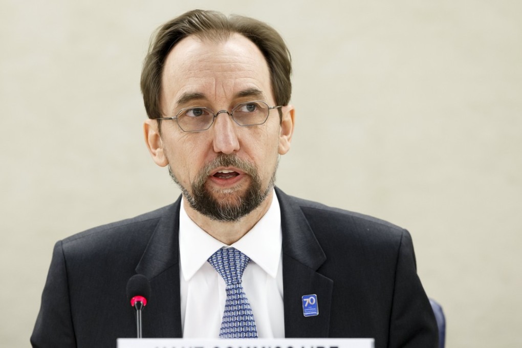 Zeid Ra'ad al Hussein, UN High Commissioner for Human Rights, delivers his annual report. Photo: EPA