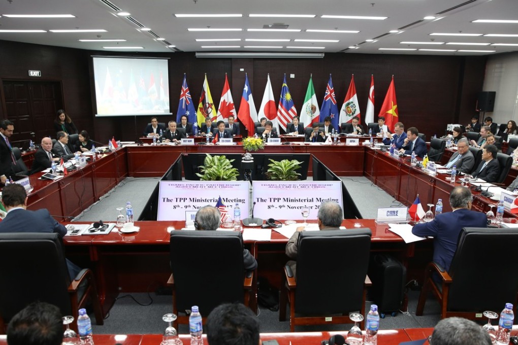 Trade ministers and delegates from the remaining members of the Trans Pacific Partnership (TPP) attend a meeting in the central Vietnamese city of Da Nang in 2017. File photo: AFP