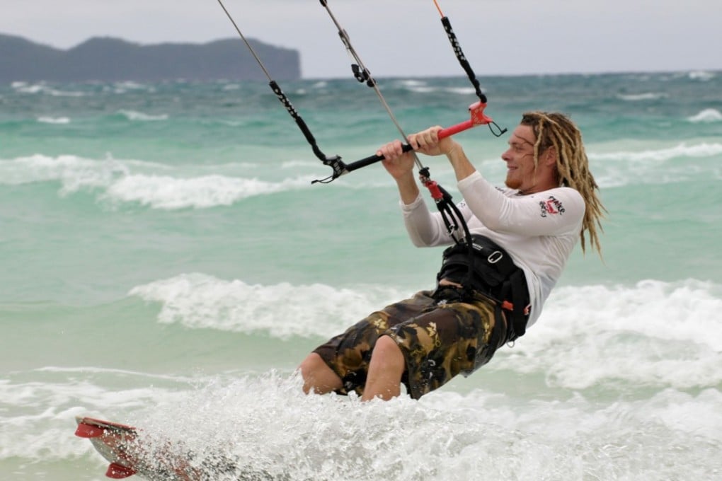 A kitesurfer off Boracay, in the Philippines. Picture: AFP