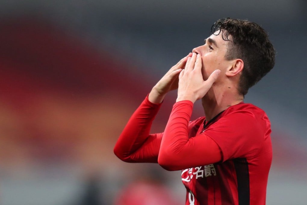 Shanghai SIPG’s Oscar reacts celebrates after scoring in the AFC Champions League against South Korea’s Ulsan Hyundai. Photo: AFP