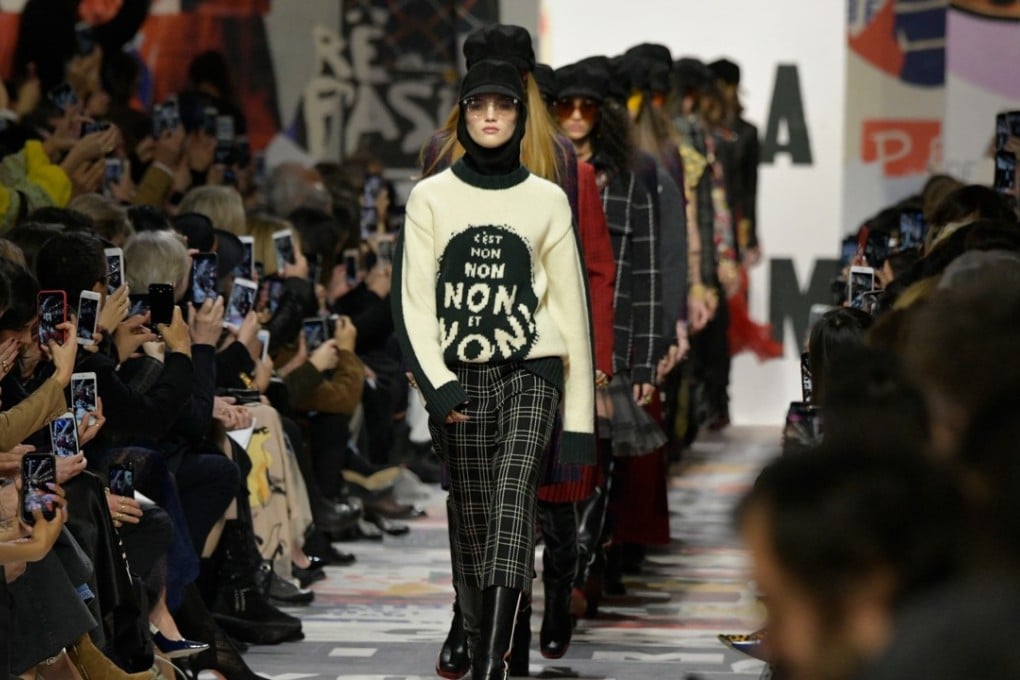 Models present creations by Christian Dior during the Paris Fashion Week autumn/winter 2018 shows. Photo: Xinhua