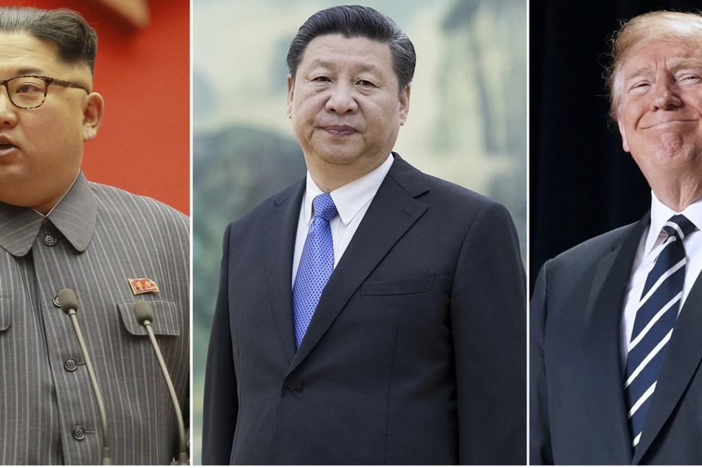Xi Jinping (centre) praised Donald Trump after he agreed to meet North Korean leader Kim Jong-un. Photo: AFP