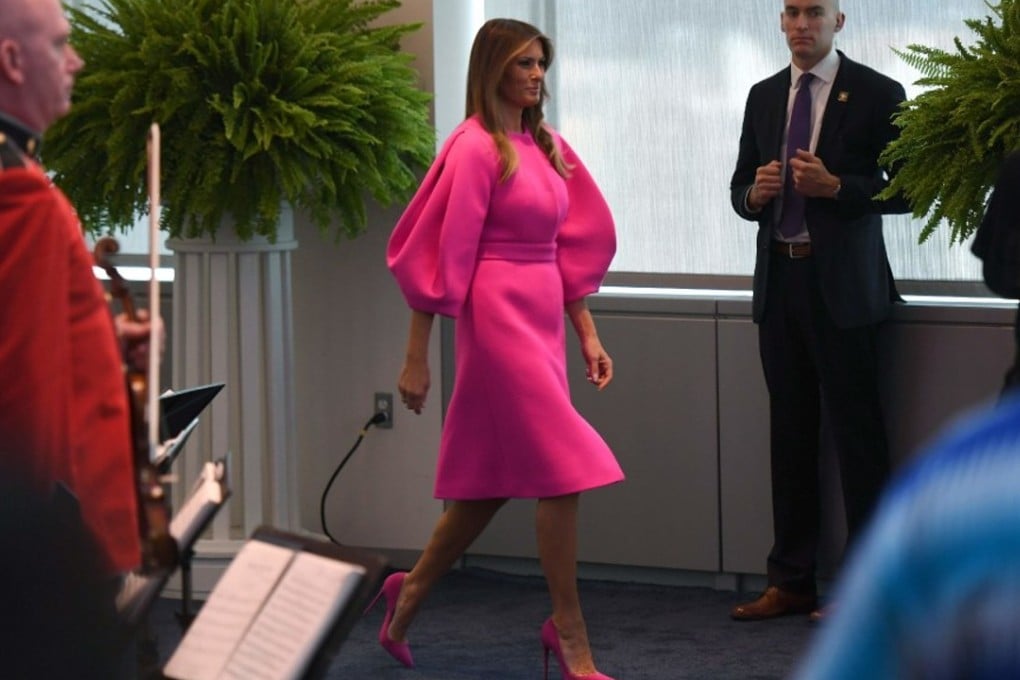 Melania Trump and her sleeves at the United States Mission in New York. Picture: AFP