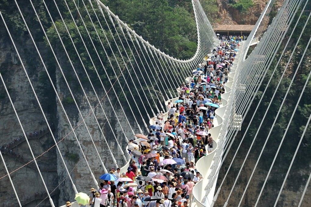 Entry to Zhangjiajie, and its famous glass bridge, costs the equivalent of US$95. Photo: Reuters