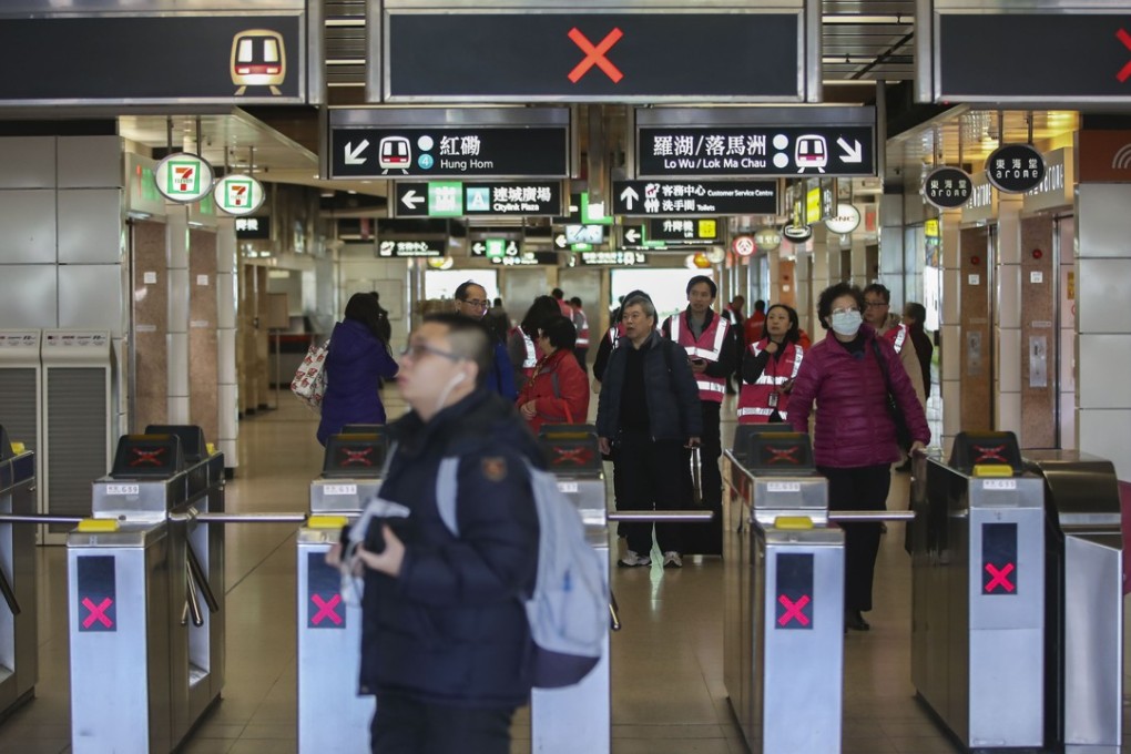 The suspension left 14 trains stuck in between stations. Photo: Edward Wong