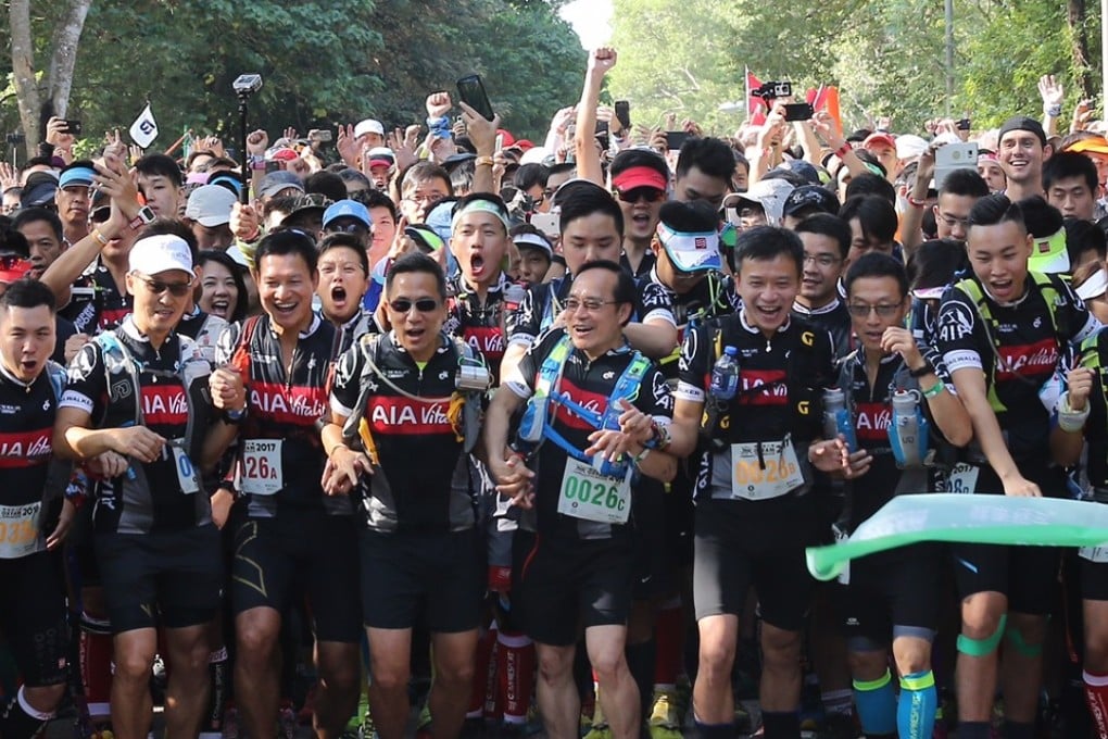 The crowded start line of the Oxfam Trailwalker. More people than ever are using the country parks, which is inevitably causing friction between different groups. Photo: Handout