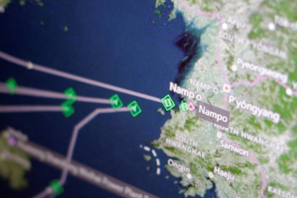 A ship tracking screen shows cargo ships returning to Nampo port in North Korea. A recently leaked report has alleged that Singaporean companies are trading with North Korea, despite a raft of sanctions introduced to force the country to stop its nuclear weapons programme. Photo: Reuters