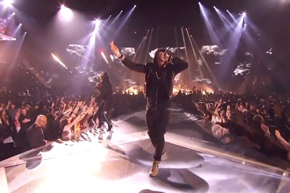 Eminem performs 'Going Nowhere' with Kehlani at the 2018 iHeartRadio Music Awards at The Forum on March 11 in Inglewood, California. Photo: iHeartRadio/Twitter