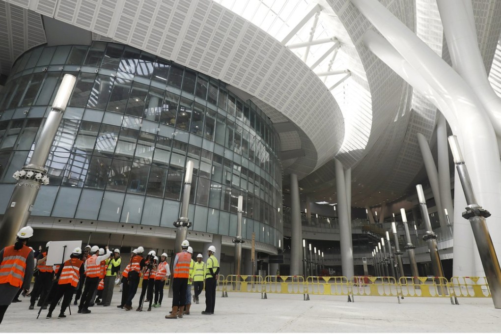 Members of Hong Kong’s legislature visit the West Kowloon terminal for the high-speed rail line last month. Photo: Handout