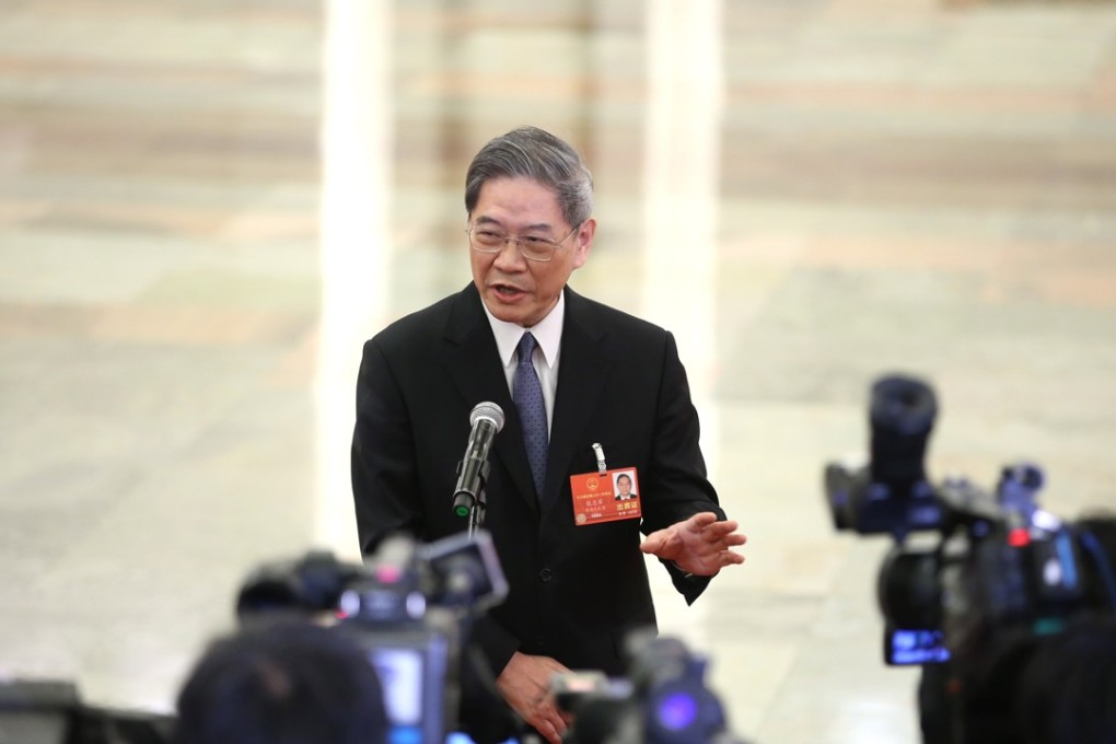 Zhang Zhijun, director of the Taiwan Affairs Office under China’s State Council, speaks at the opening meeting of the 13th National People's Congress in Beijing on March 5. Photo: Xinhua