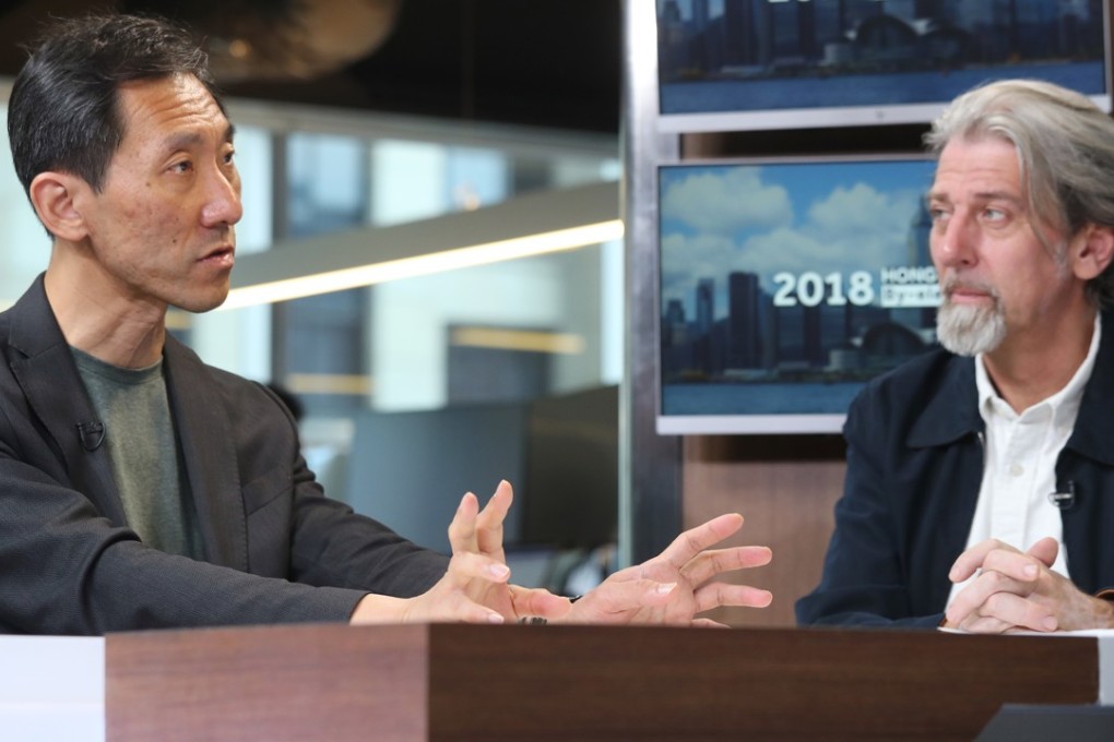 Edward Yiu (left) and Paul Zimmerman talk to the Post on Tuesday. Photo: K.Y. Cheng
