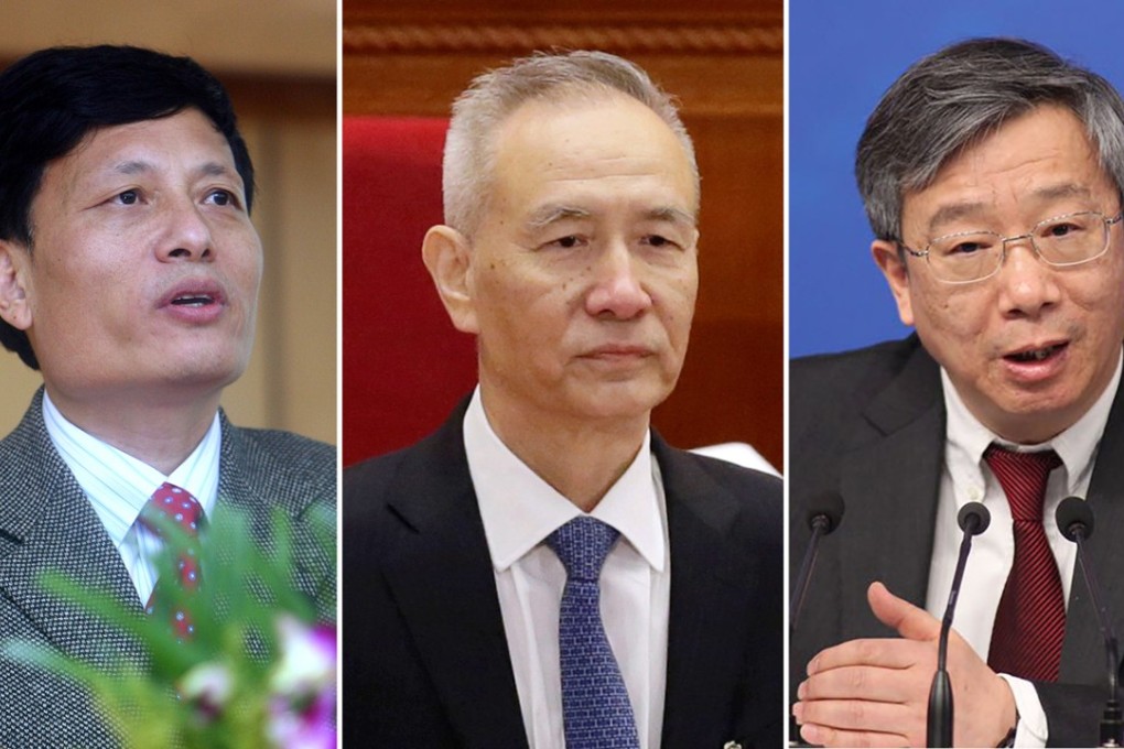 (combo / L to R) Xie Fuzhan, Liu He, Yi Gang. Photo: Imaginechina/REUTERS/SCMP