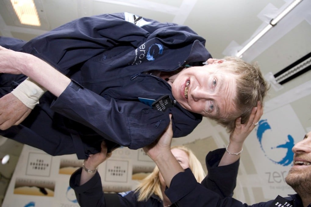 Stephen Hawking floats in a weightless environment during a flight aboard a modified Boeing 727 owned and operated by the Zero-Gravity Corporation in 2007. File photo: EPA