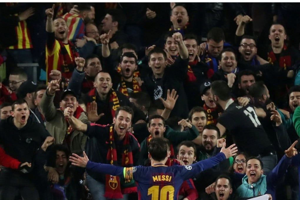 Lionel Messi celebrates in front of his adoring Barcelona crowd. Photo: Reuters