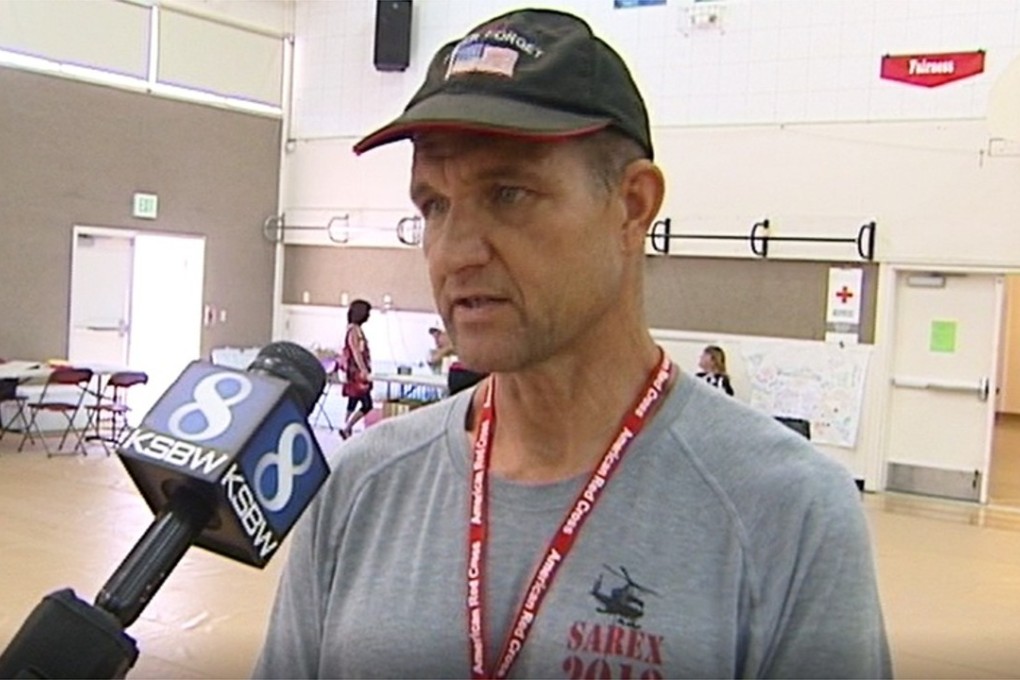 Dennis Alexander, who serves as a reserve police officer, was pointing his gun at the ceiling when it fired in the middle of his course about gun safety. Photo: KSBW