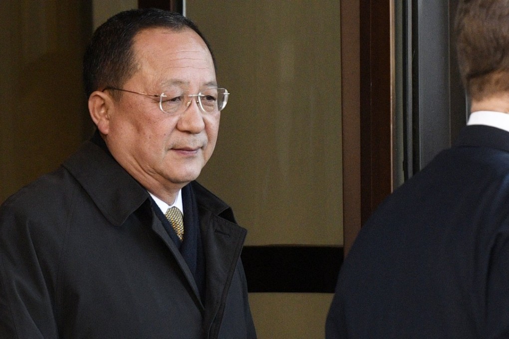 North Korean Foreign Minister Ri Yong-ho leaves the Swedish government building Rosenbad in central Stockholm on Friday. Photo: EPA