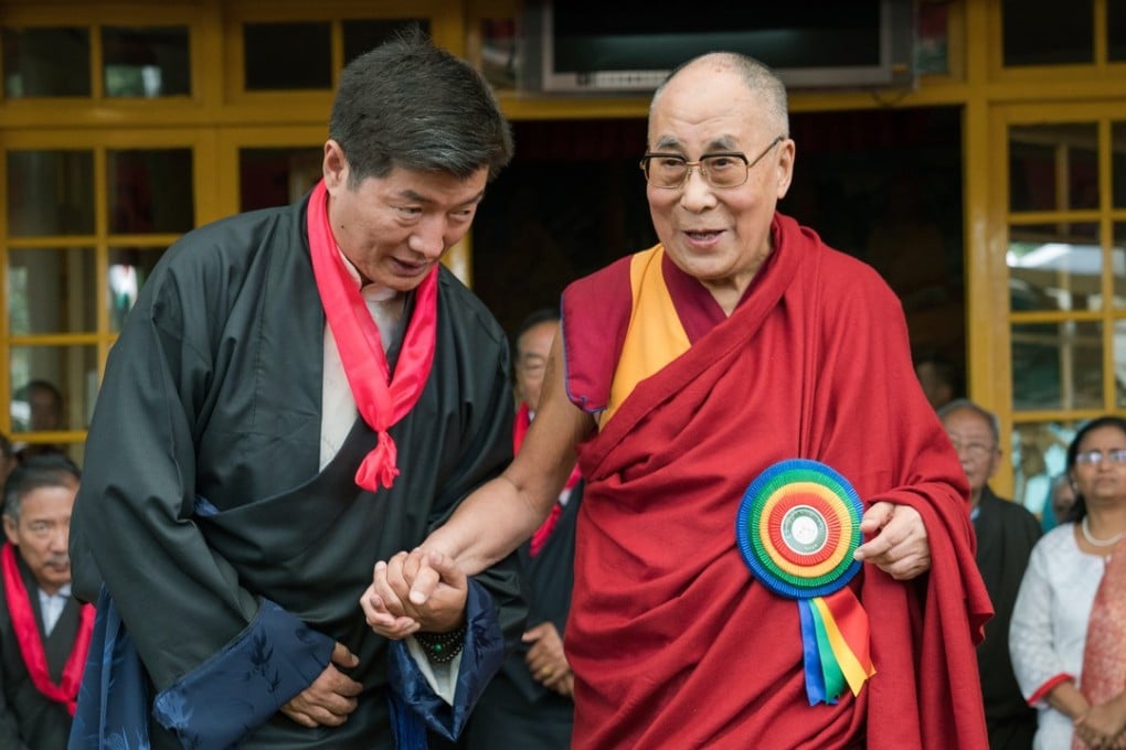 The Dalai Lama with Lobsang Sangay, the leader of the Central Tibetan Administration near Dharamsala. Photo: AFP