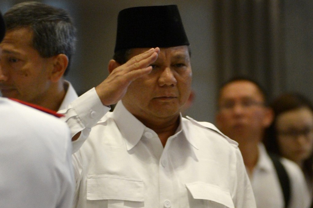 Prabowo Subianto will challenge Indonesia’s incumbent President Joko Widodo next year. Photo: AFP